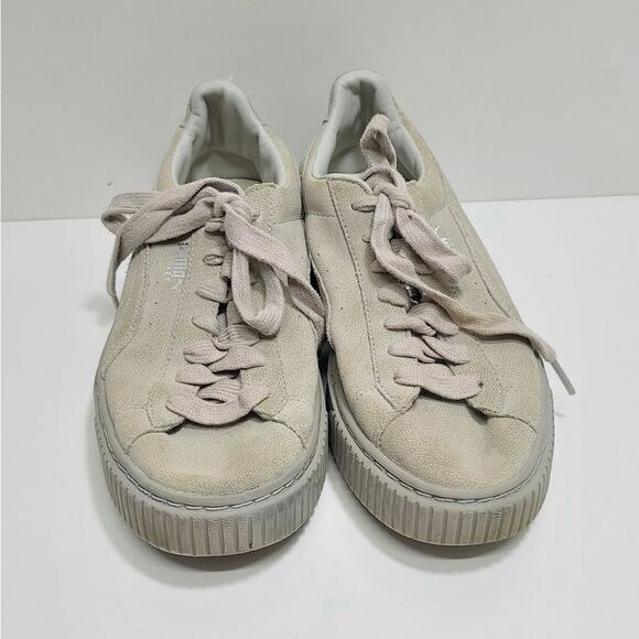 Puma‎ Basket Platform Reset Women's Size 7.5 Gray Suede Sneakers - Picture 9 of 10